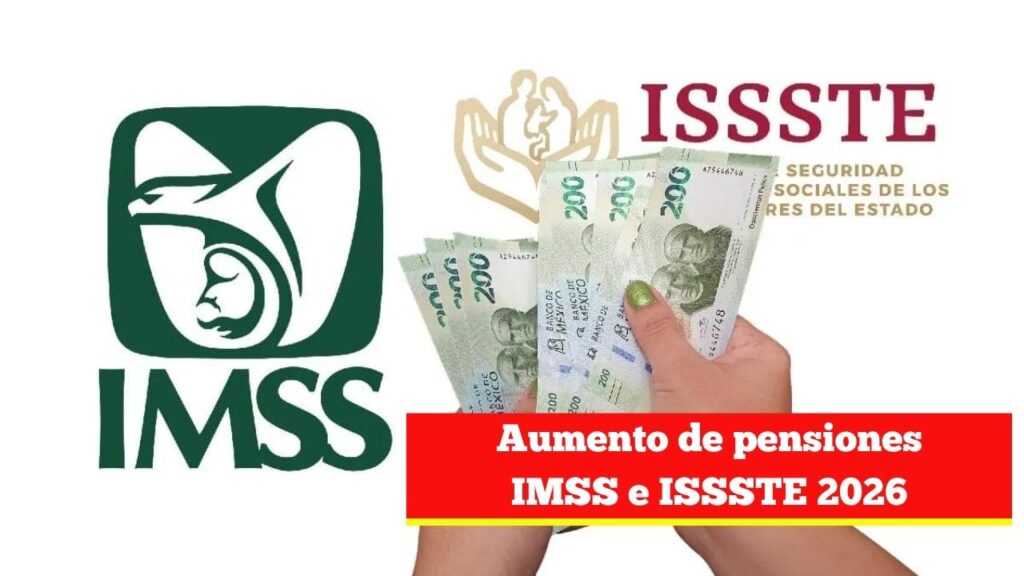 Aumento de pensiones IMSS e ISSSTE 2026: cuánto subirán y cómo saber lo que cobrarás