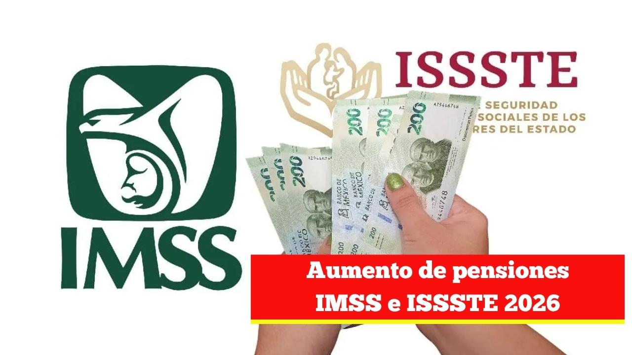 Aumento de pensiones IMSS e ISSSTE 2026: cuánto subirán y cómo saber lo que cobrarás